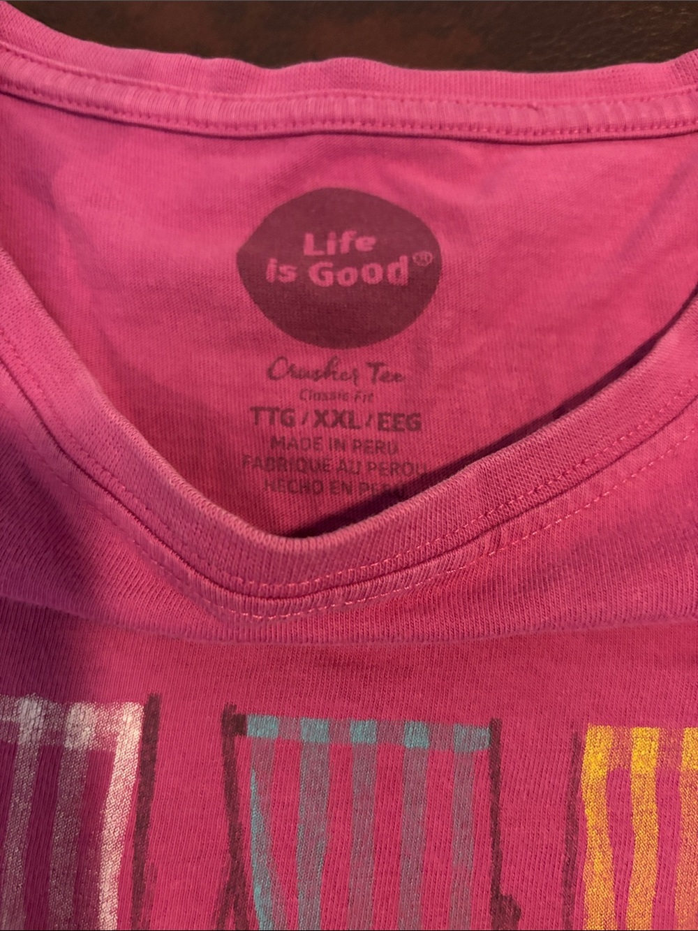 Life Is Good Kids Hot Pink Short Sleeve Graphic Tee